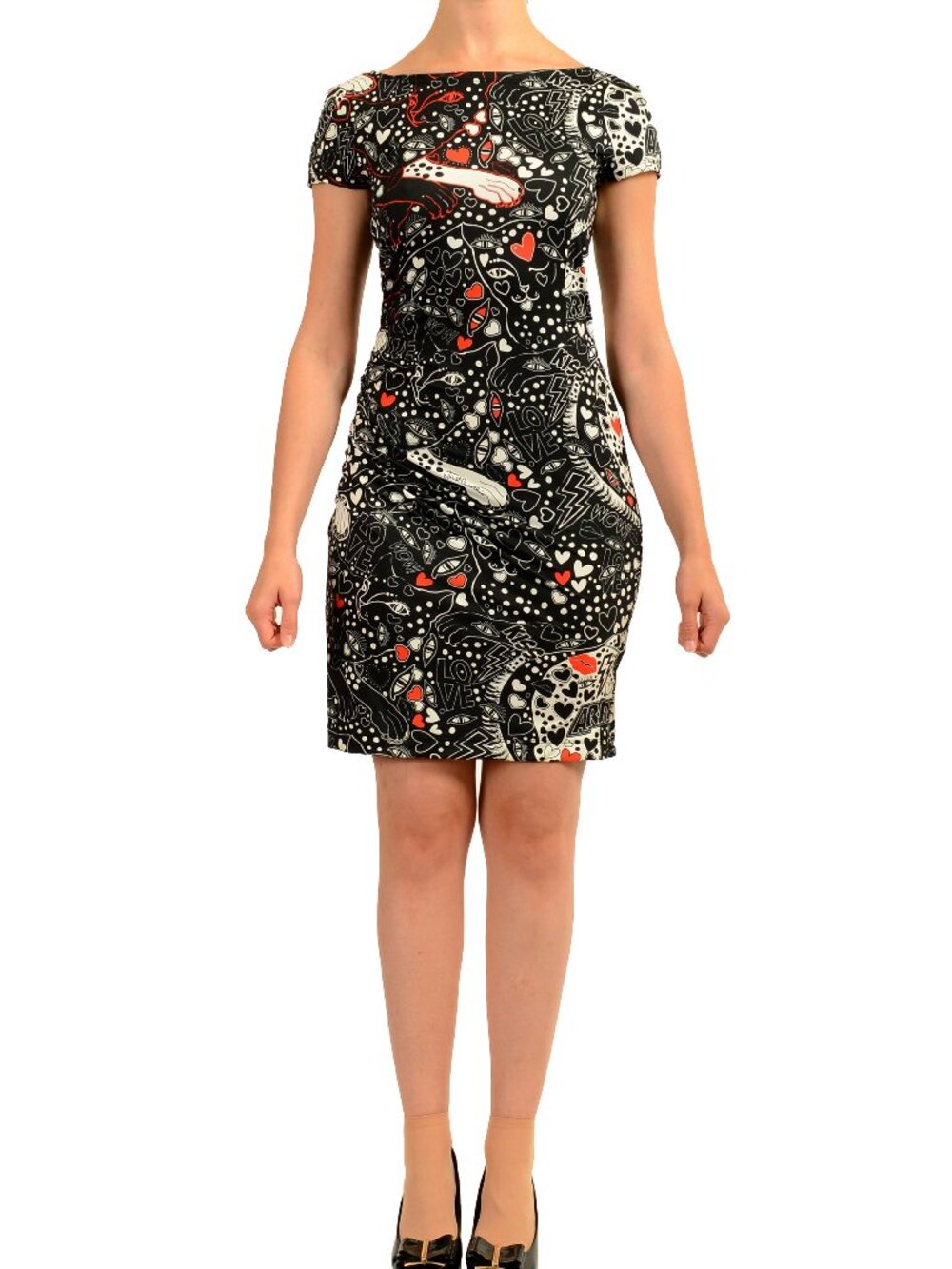 Just Cavalli Women's Multi-Color V-Neck Stretch Bodycon Dress US S IT 40